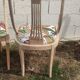 4 vintage wooden chairs sanded and reupholstered.