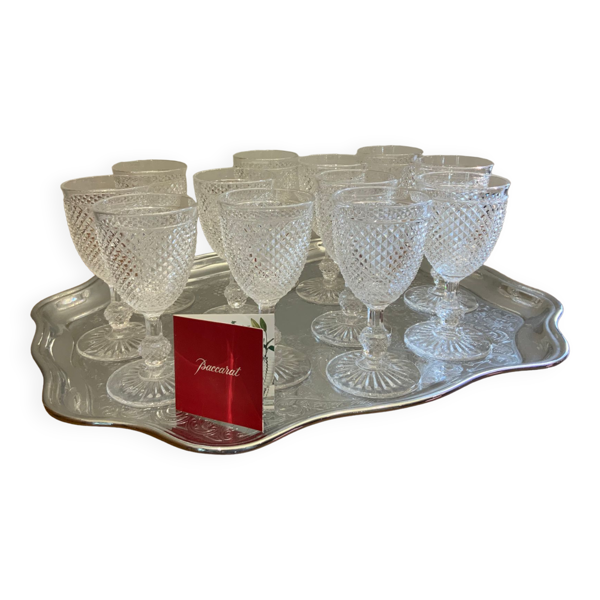 Baccarat 12 wine glasses diamond tips