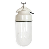 Suspension vintage en porcelaine blanche, années 1970