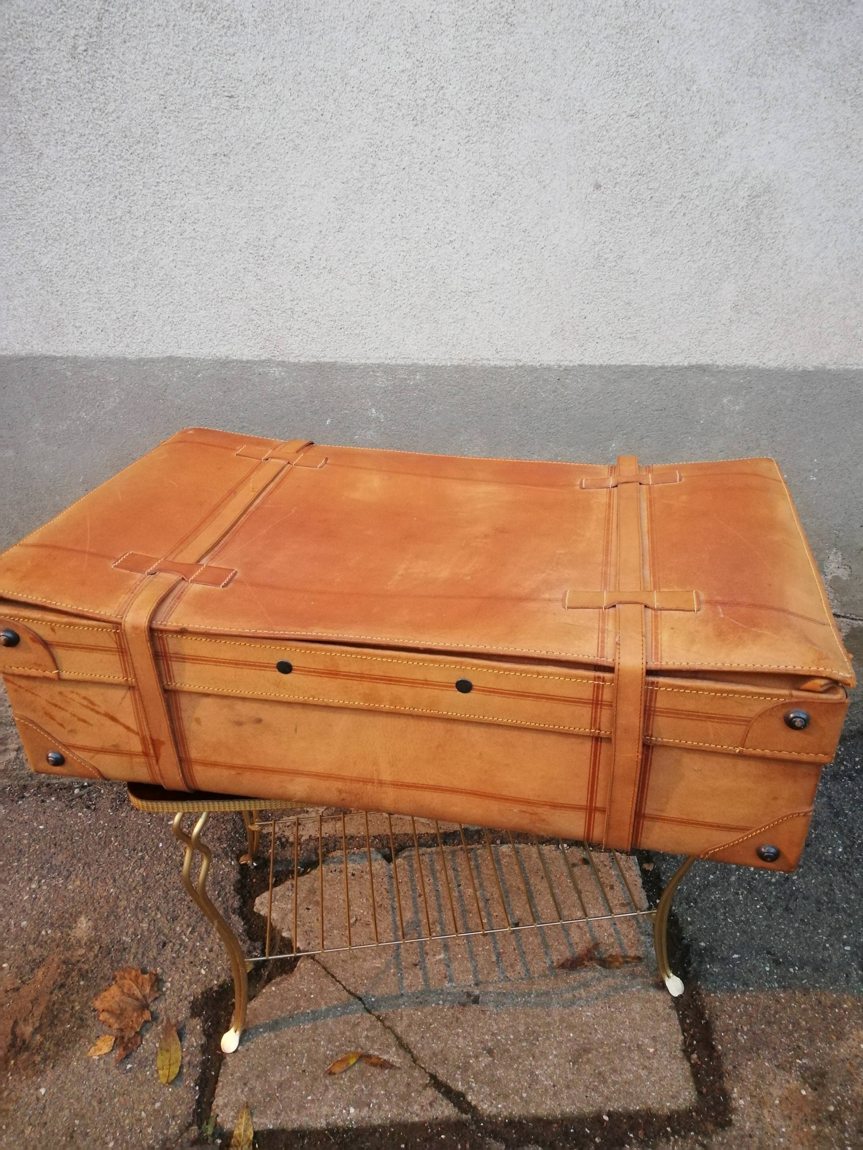 Antique leather suitcase