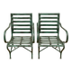 Pair of garden armchairs in wood and iron – Antique work from the late 19th century