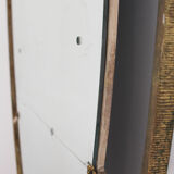 Oval mirror in art deco brass, Italy 1940s.