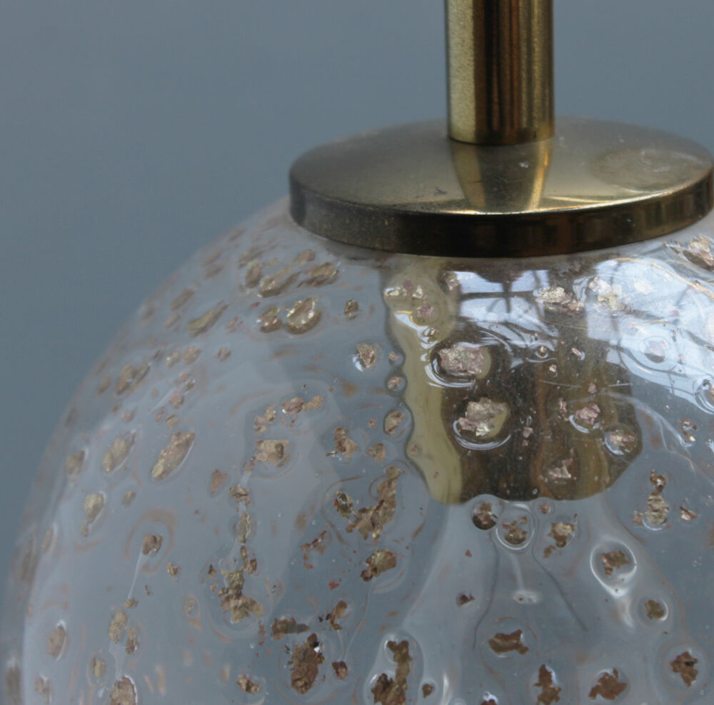 Four gold fleck globe pendants by Doria Germany