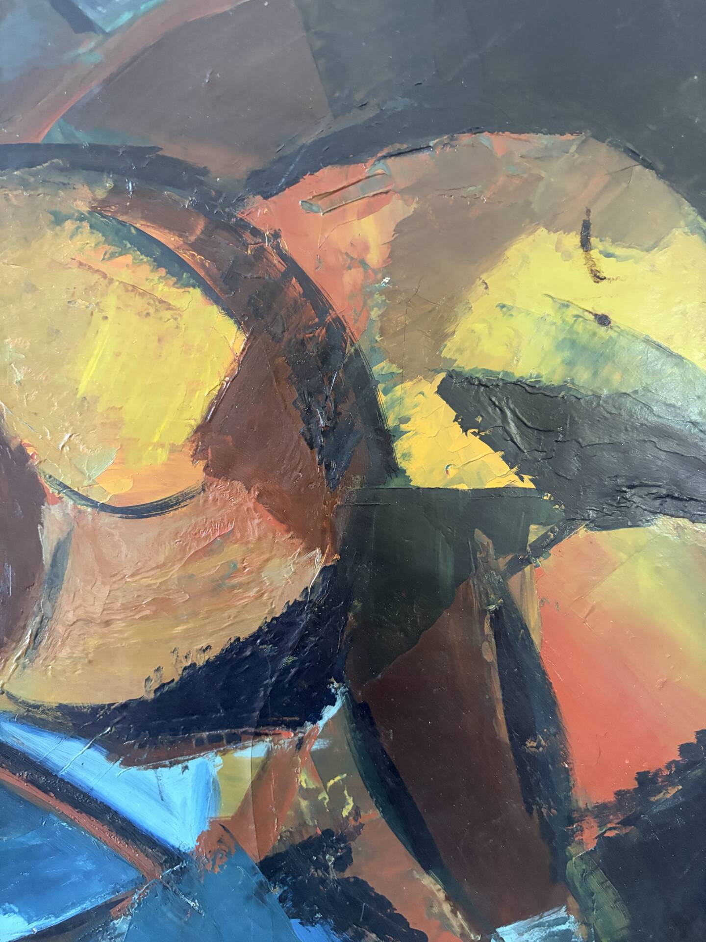 Abstract composition, oil on canvas signed Nantois or