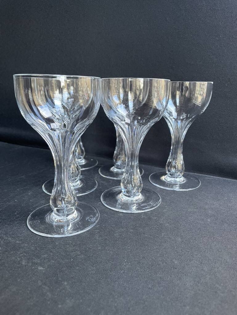 5 hollow foot champagne glasses – bayel cristallerie royale de champagne