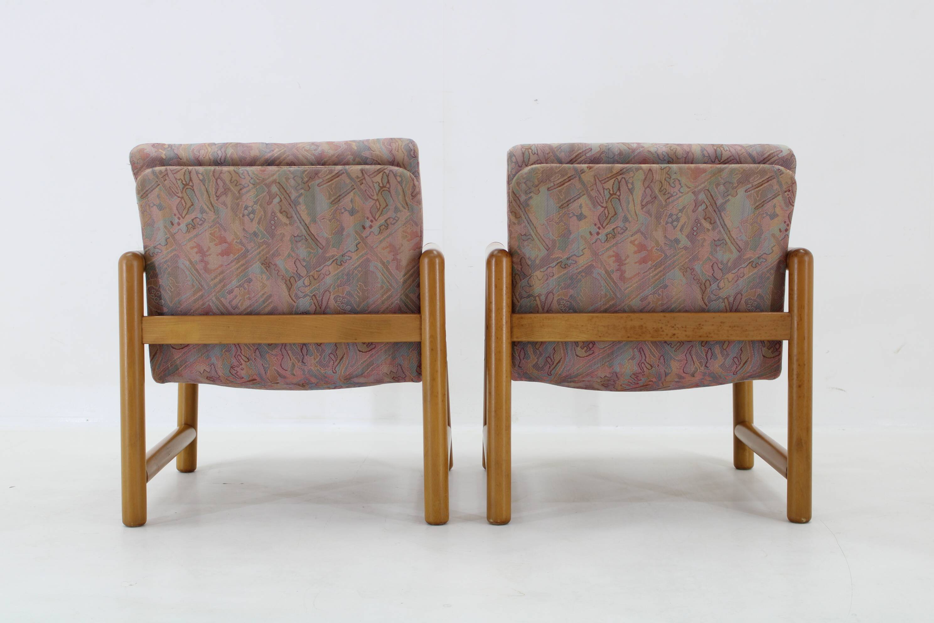 1970s Pair of Beech Armchairs and Coffee Table  by TON, Czechoslovakia