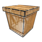 Panier en rotin Rohe Noordwolde mid century par Dirk van Sliedrecht années 60, design