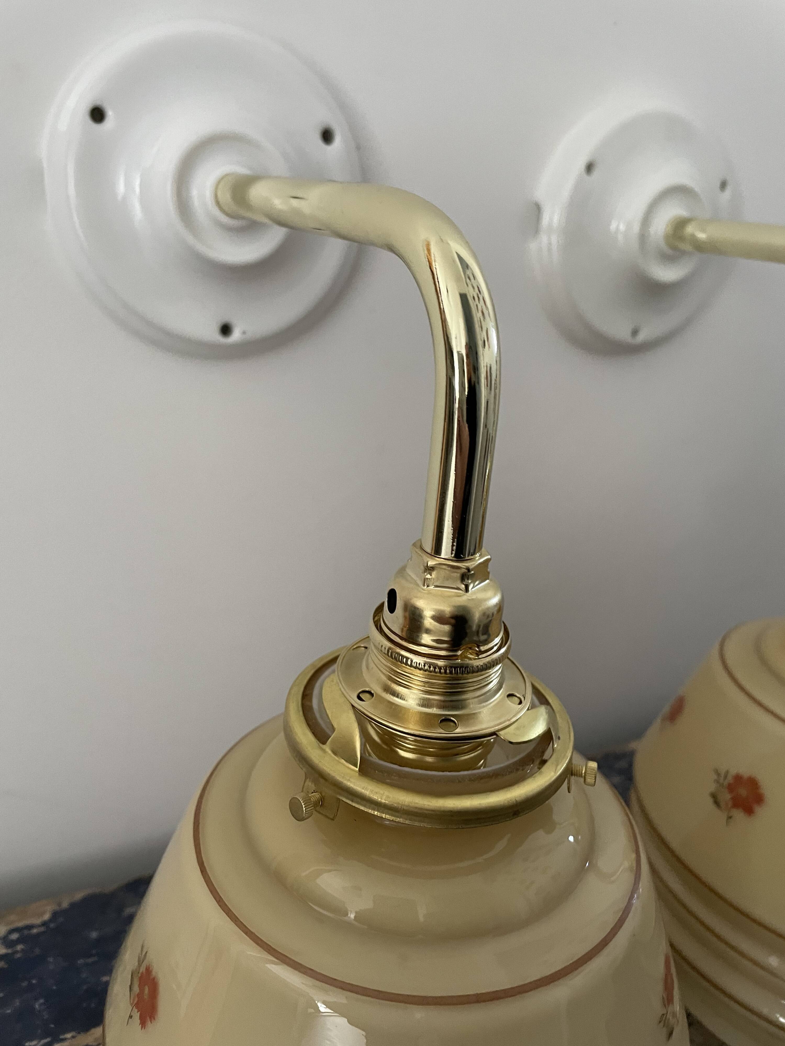 Pair of new electrified Art Deco wall lamps