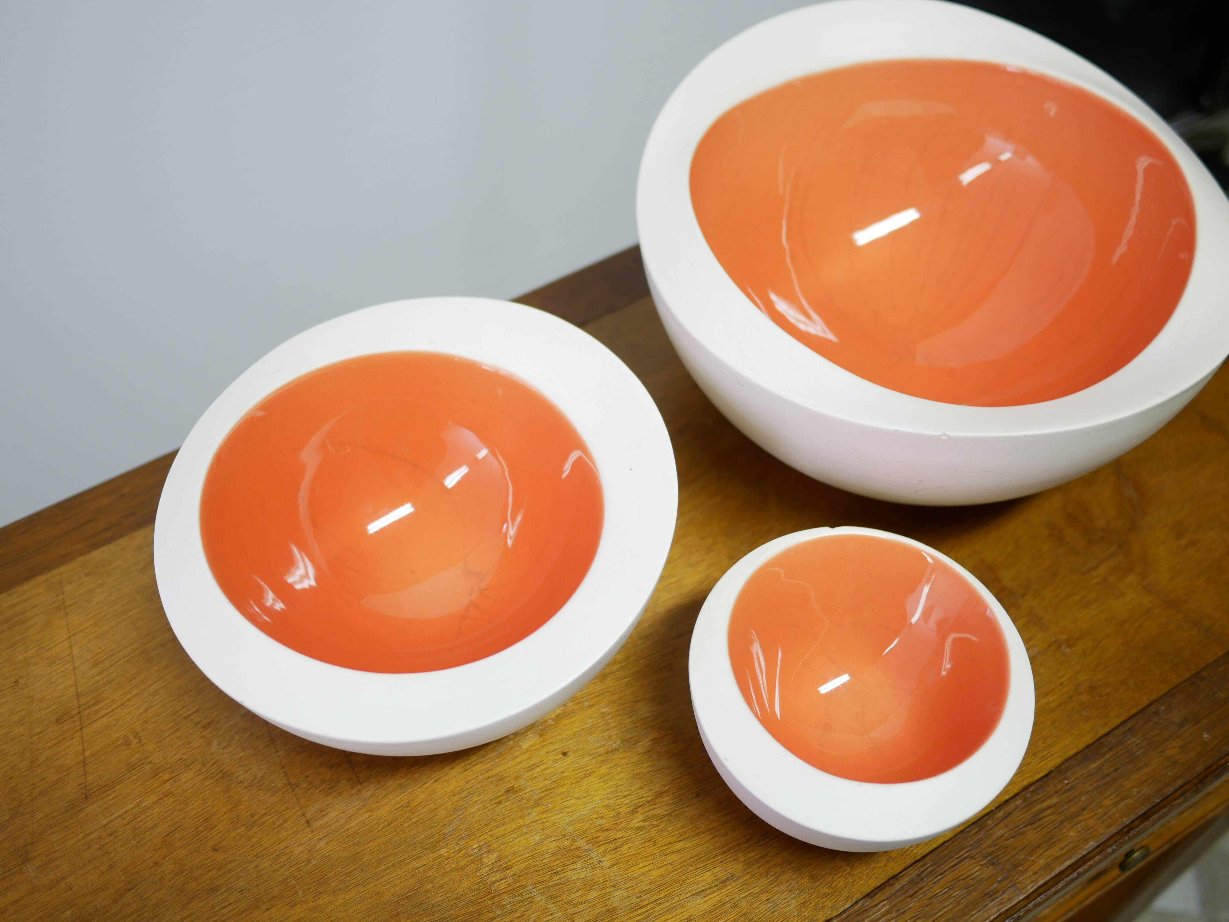 Set of 3 ceramic bowls by Olav Slingerland, Netherlands