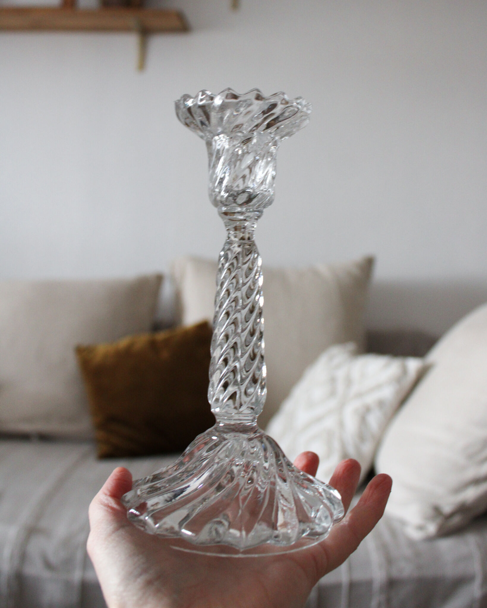 Glass candle holder