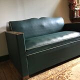 Leatherette sofa bed 60s