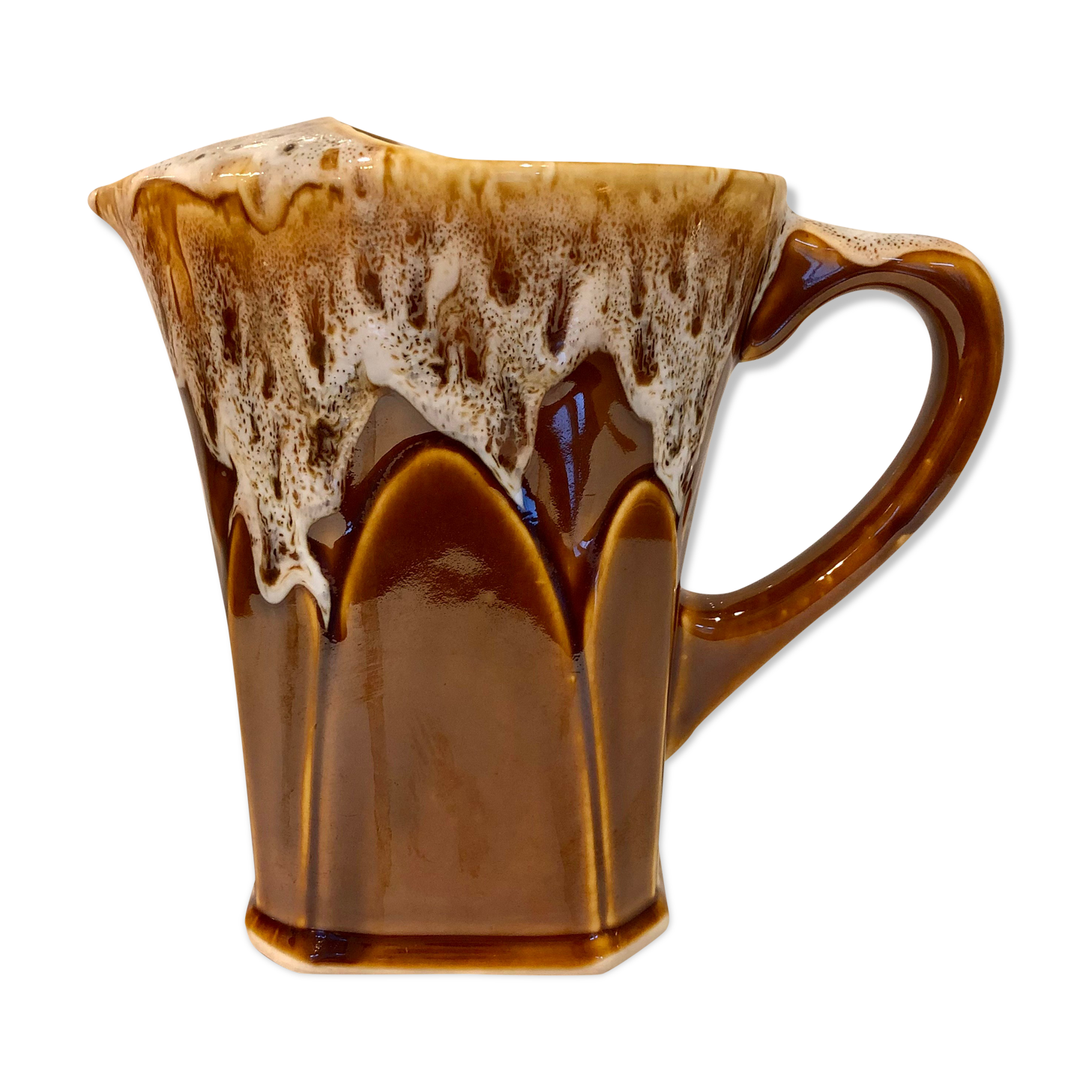 Enamelled ceramic pitcher from the 50s