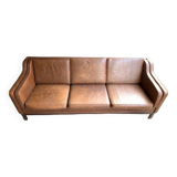 Canapé en cuir, canapé scandinave vintage en cuir camel