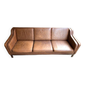 Canapé en cuir, canapé scandinave vintage en cuir camel