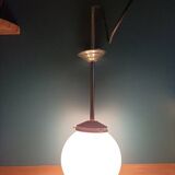 Chandelier suspension ceiling light globe opaline metal