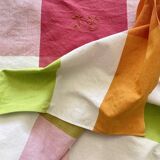 BL monogrammed square tablecloth in tangy colors - 150x135 cm - cotton