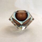 Sommerso faceted ashtray and pocket tray, made of Murano glass.