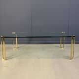 Peter Ghyczy style coffee table in brass and glass