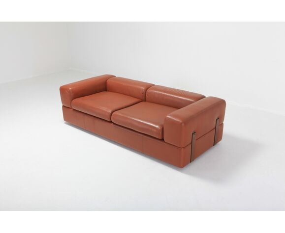 Minimalist Cognac Leather Sofa By Tito Agnoli For Cinova 1960 Selency Minimalist Cognac Leather Sofa By Tito, Minimalist Leather Sofa