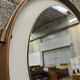 Vintage 1970s PVC and faux leather wall mirror