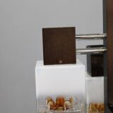 1970s Italian chandelier with Murano glass shades and anodized metal frame