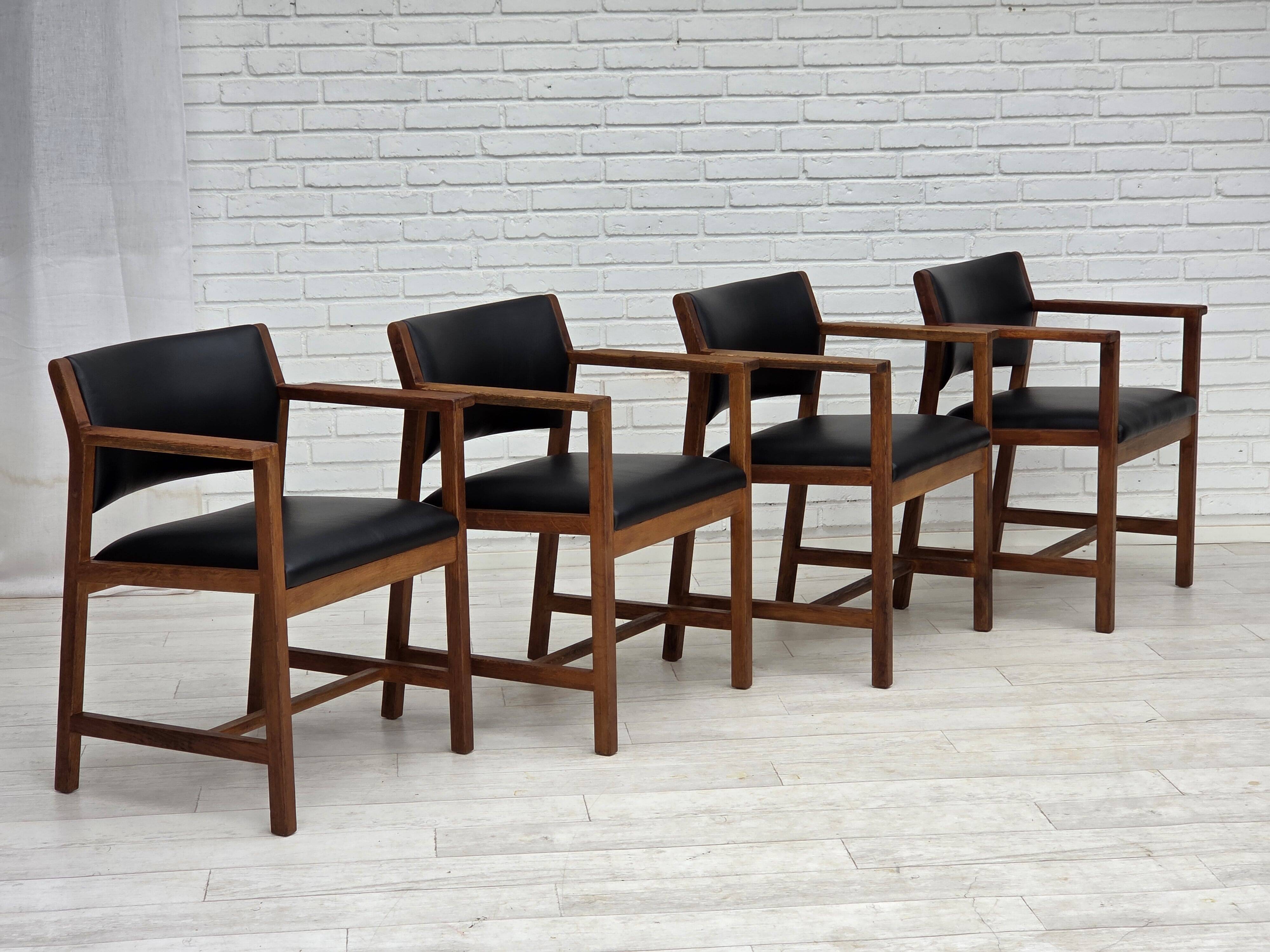 1960s, Danish design by Børge Mogensen, model BM 74, set of 4 armchairs.