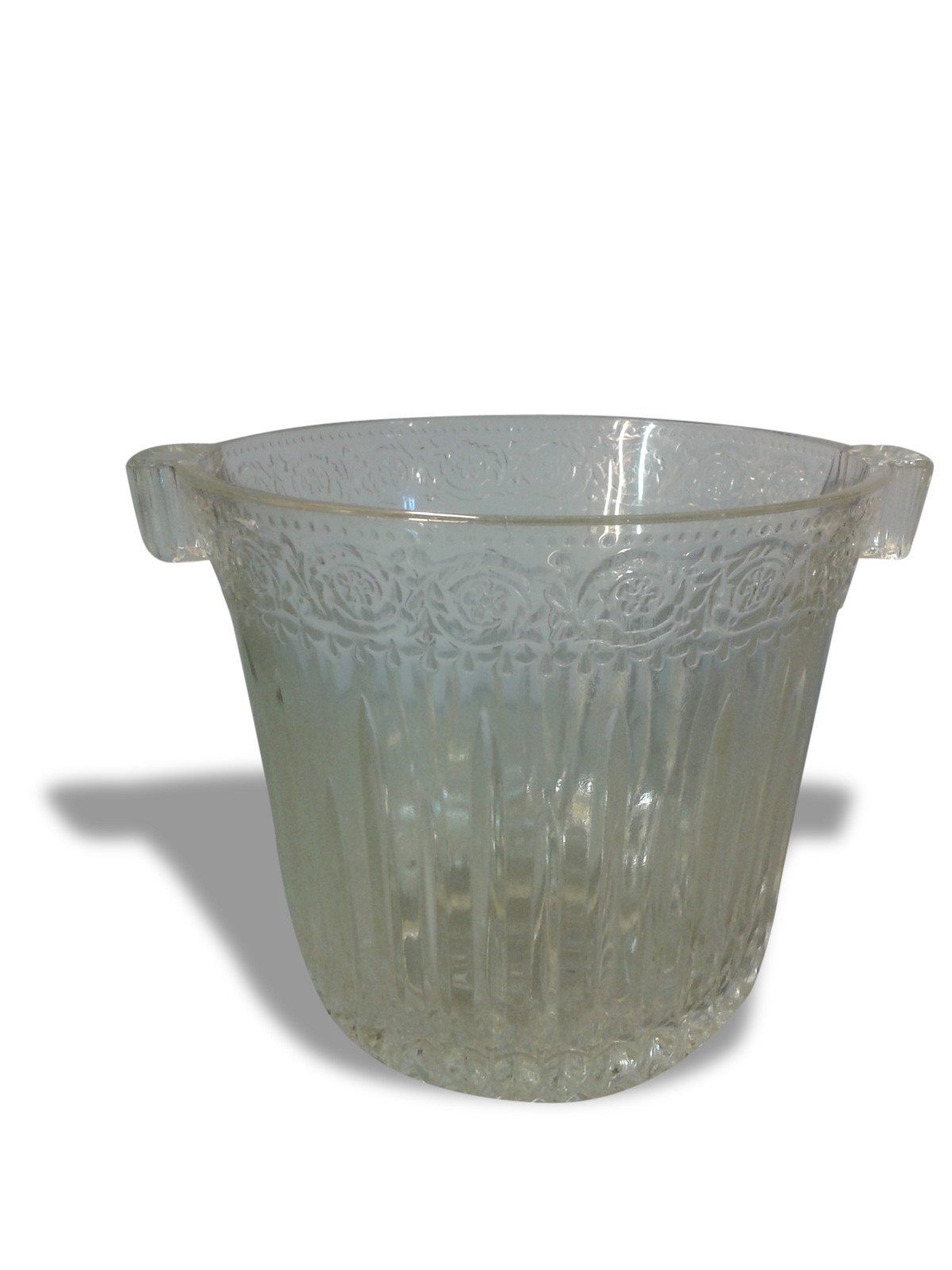 Molded glass ice bucket