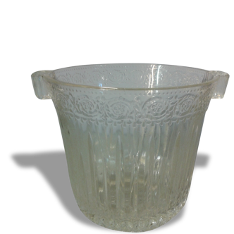 Molded glass ice bucket