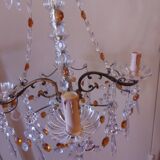 Chandelier to, colored crystal tassels
