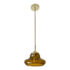 Hand-blown amber glass pendant light: MCM retro bar golden hanging lamp
