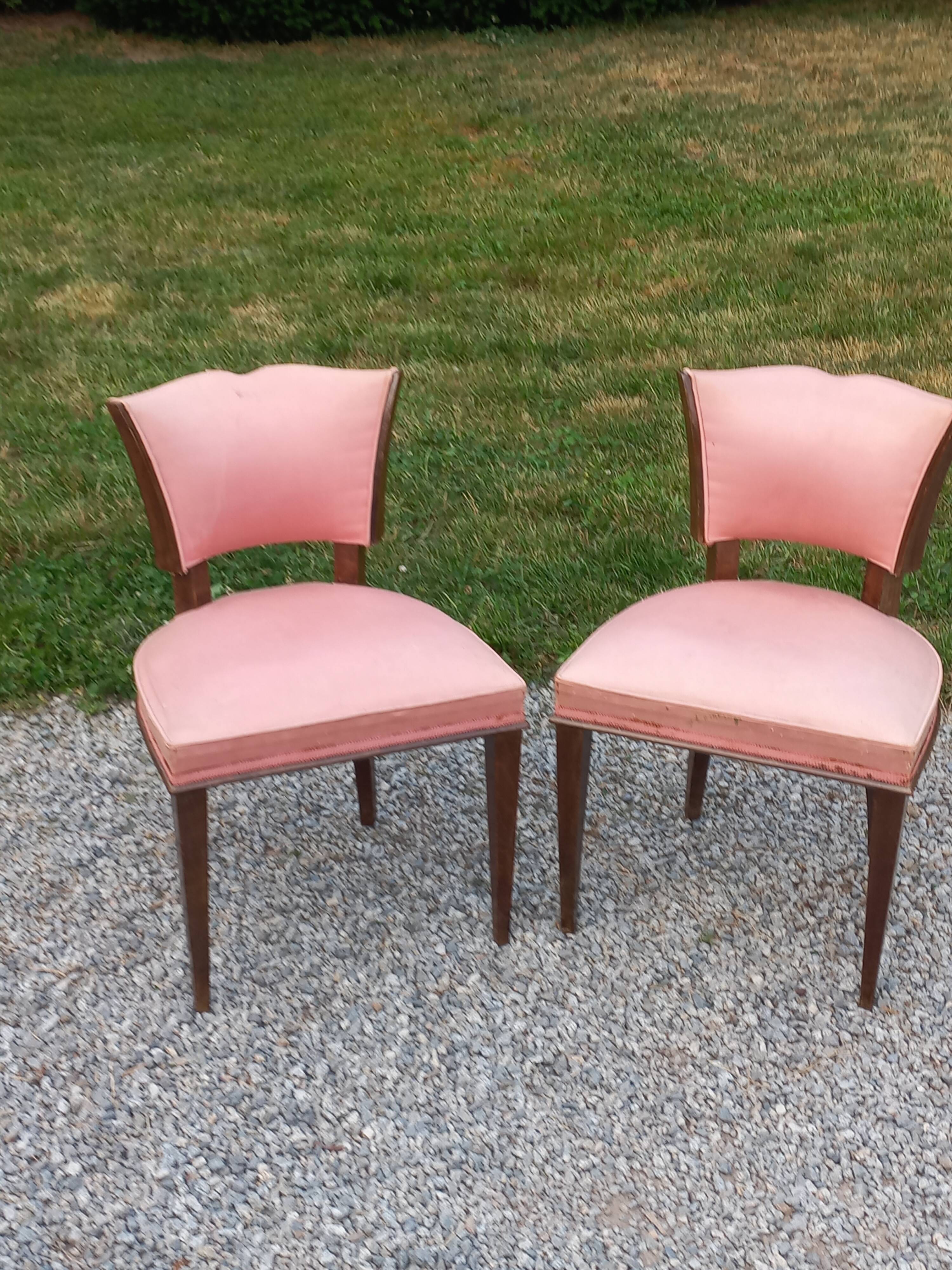 Pair of vintage low-backed bedroom chairs from the 1930s/1950s