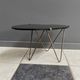 Black Glass kidney shape small side table 1960s
