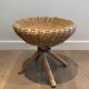 Pair of rattan stools. french work. around 1970