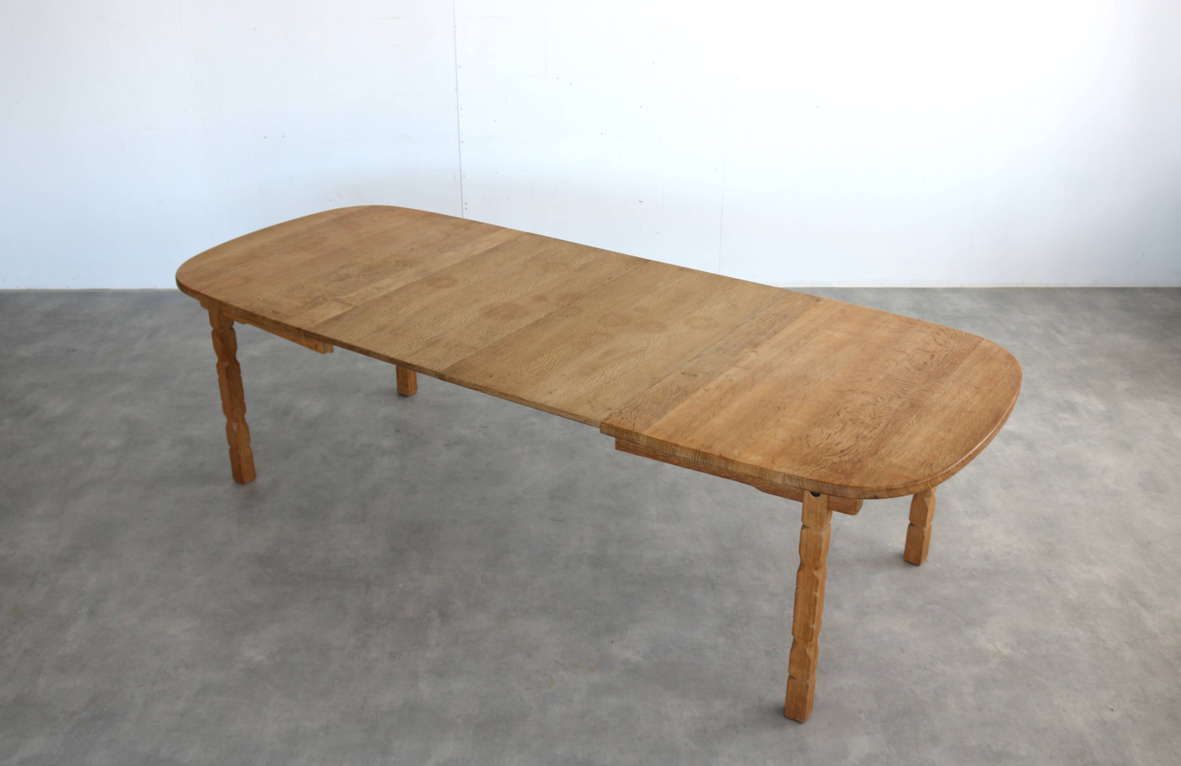 brutalist dining table | vintage table | oak | extendable