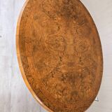 Napoleon III era pedestal table in burr walnut