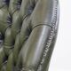 Chesterfield office chair in green cowhide leather on casters with high back