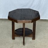 Pedestal table or small octagonal side table quadripod base with modernist spacer