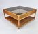 Bamboo and rattan coffee table with smoked glass top, 1970s