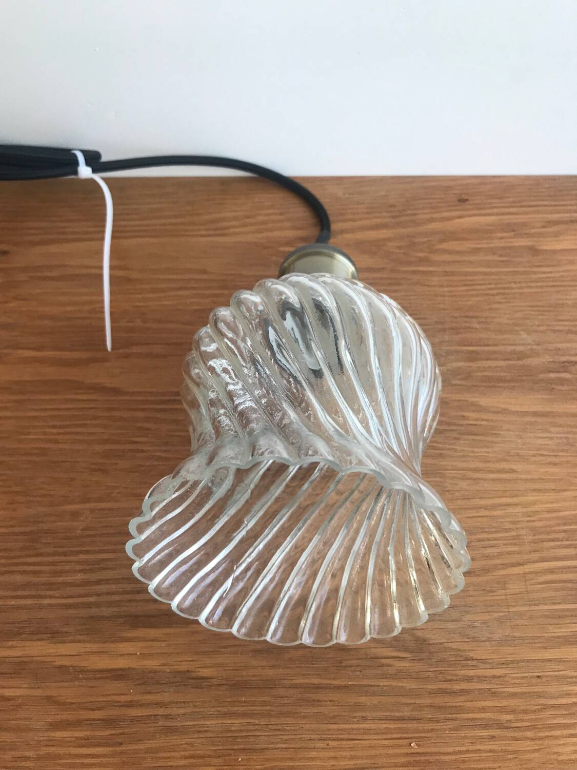 Pendant Light With Vintage Twisted Glass Globe Electrical System New