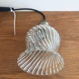 Pendant Light With Vintage Twisted Glass Globe Electrical System New