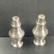 Pair of salt salt shakers pepper in silver metal
