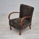 1950s, Danish design, reupholstered armchair, genuine sheepskin "Wellington".