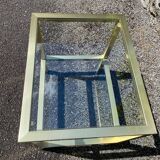 Vintage 1980s rectangular gold metal end table/shelf by pierre vande