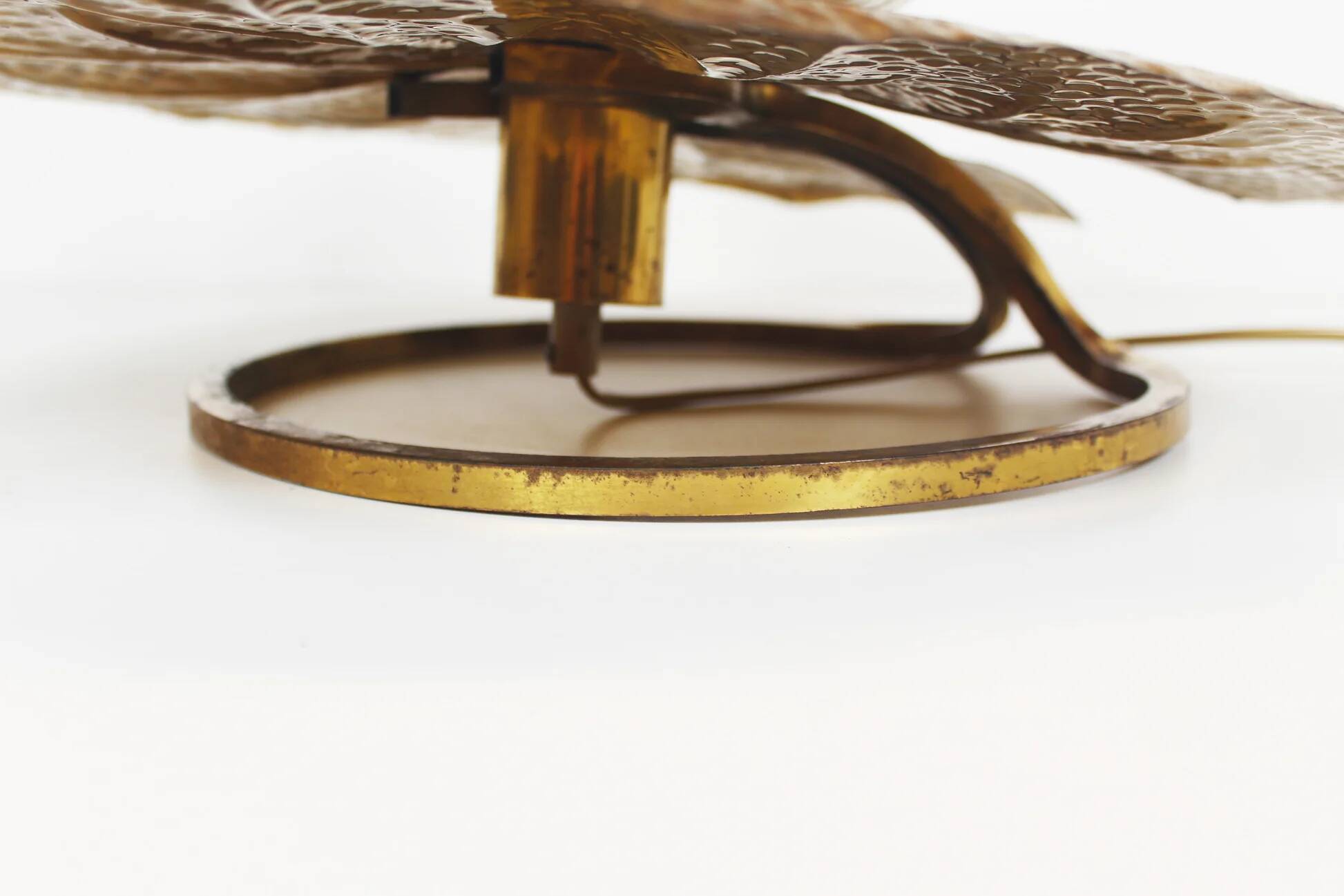 Rare "Waterlily" table lamp by Tommaso Barbi for Bottega Gadda, Italy, 1960s