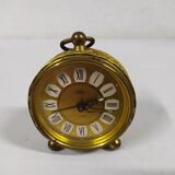 beautiful little golden mechanical alarm clock - vintage - TALGO - works