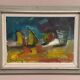 Original Mid Century Oil On Canvas – “Fruit” By Louis Zelig – Vintage & Framed 72 × 55 Cm