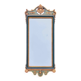 Antique full-length wall mirror in carved wood