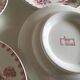 Set of 4 plates raised Sarreguemines land railway 19th décor Vega