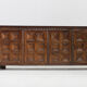 Spanish brutalist sideboard room divider solid walnut wood 1960s