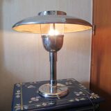 Vintage chrome mushroom lamp, industrial style